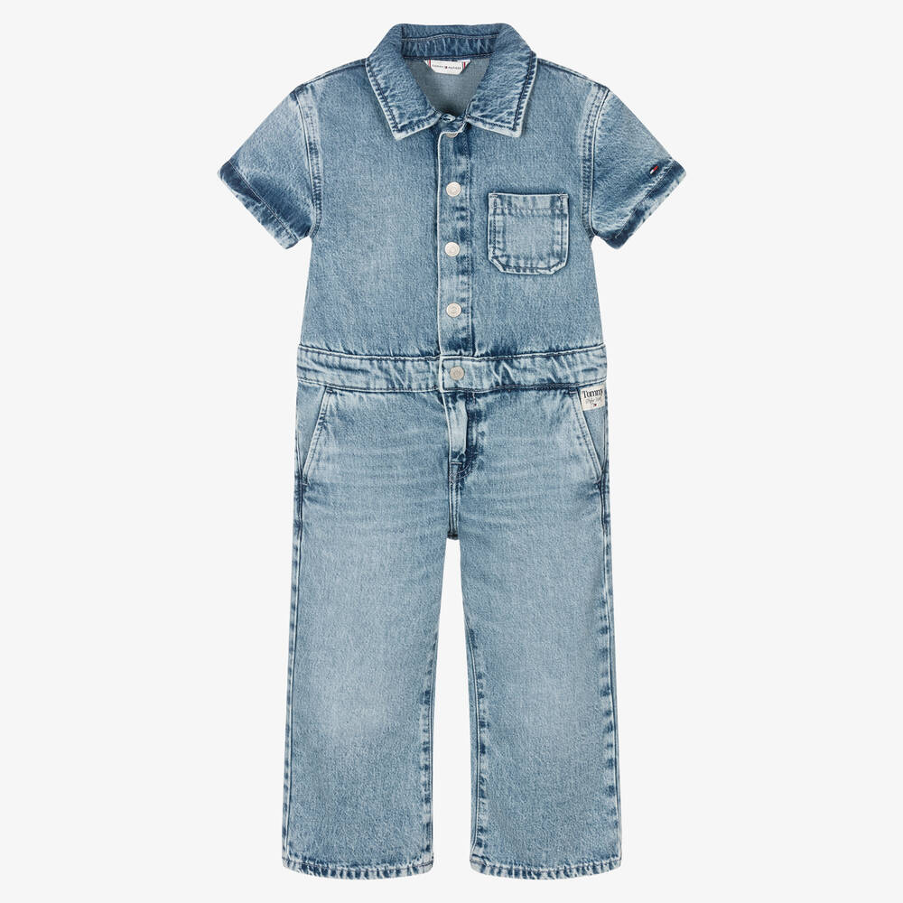Tommy Hilfiger - Синий джинсовый комбинезон для девочек | Childrensalon