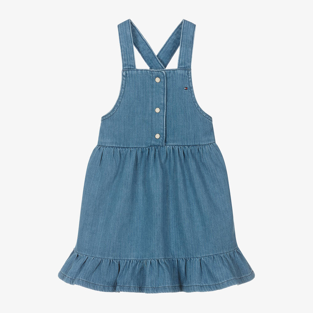 Girls Blue Denim Pinafore Dress