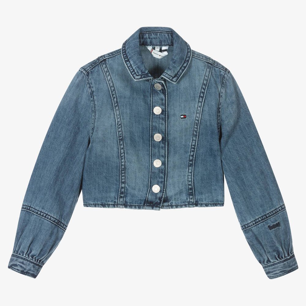 Tommy Hilfiger - Chemise bleue en denim fille | Childrensalon