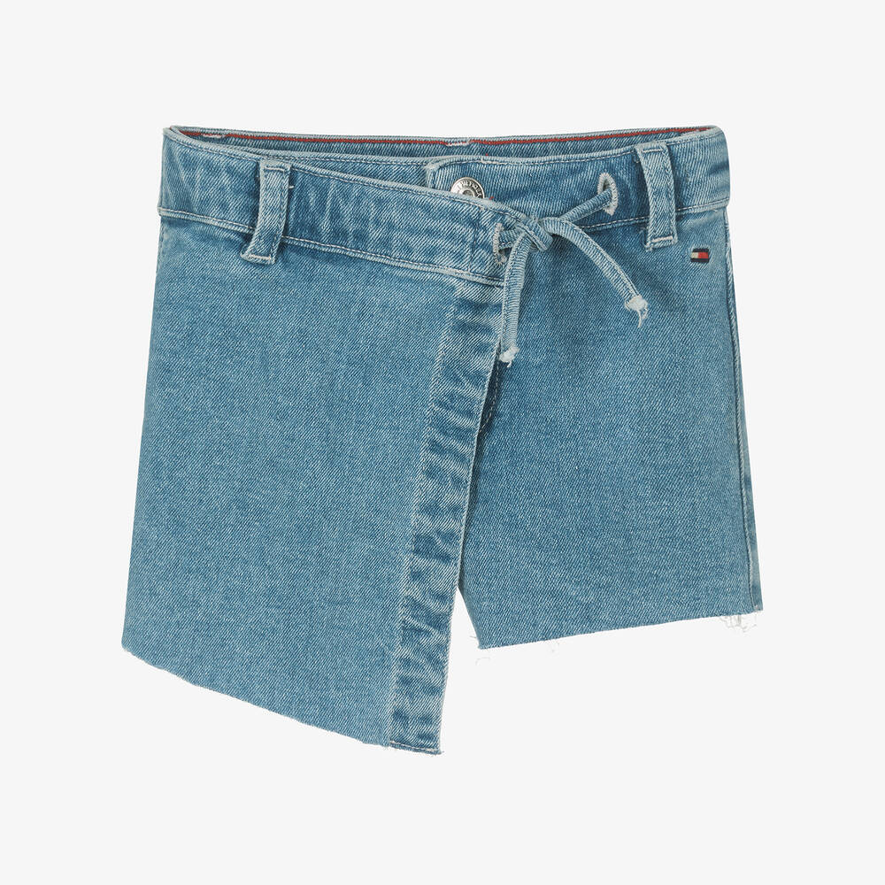 Tommy Hilfiger-Girls Blue Denim Skort | Childrensalon Outlet