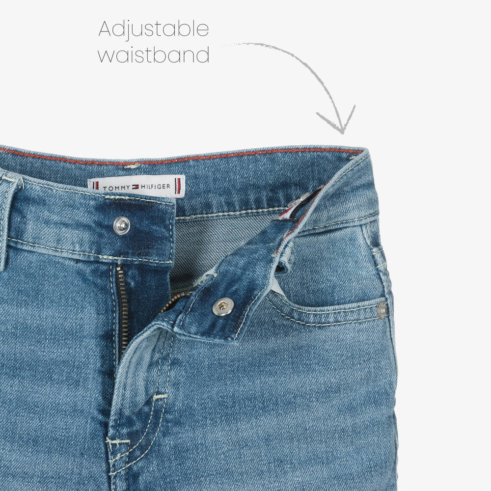 Tommy Hilfiger-Girls Blue Denim Wide-Leg Mabel Jeans | Childrensalon Outlet