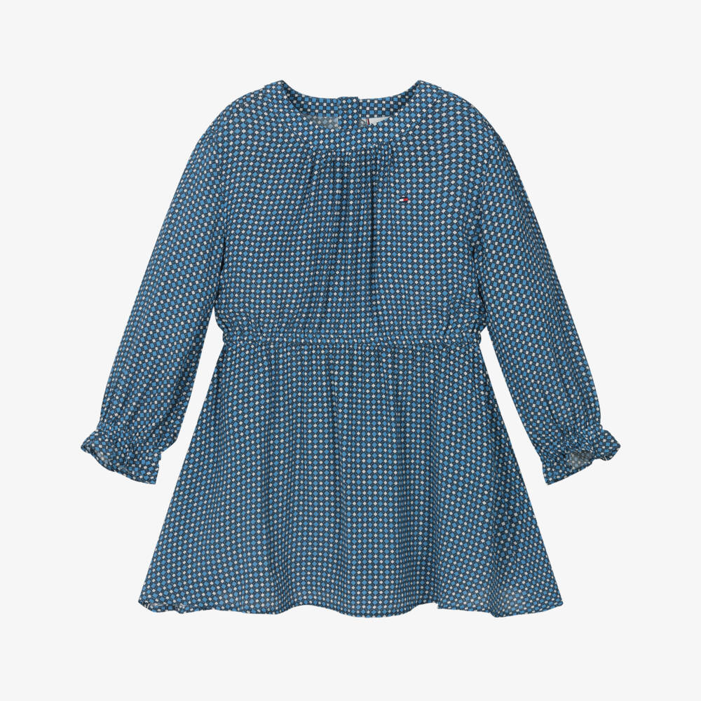 Tommy Hilfiger-Girls Blue Flag Print Dress | Childrensalon Outlet