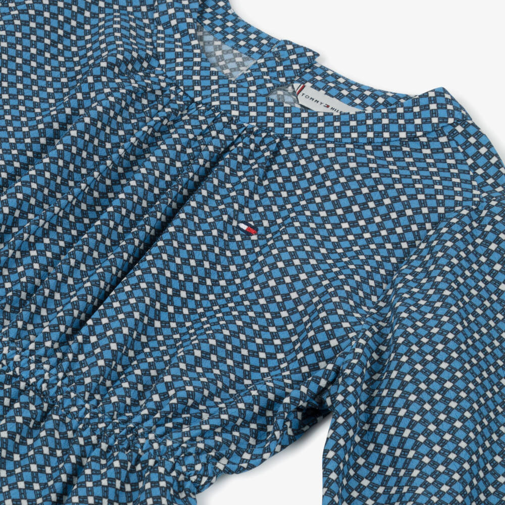 Tommy Hilfiger-Girls Blue Flag Print Dress | Childrensalon Outlet