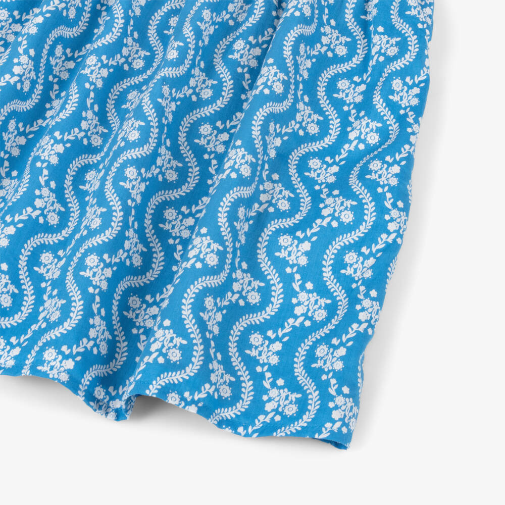 Tommy Hilfiger-Платье из хлопка с цветочным узором синее для девочек | Childrensalon Outlet