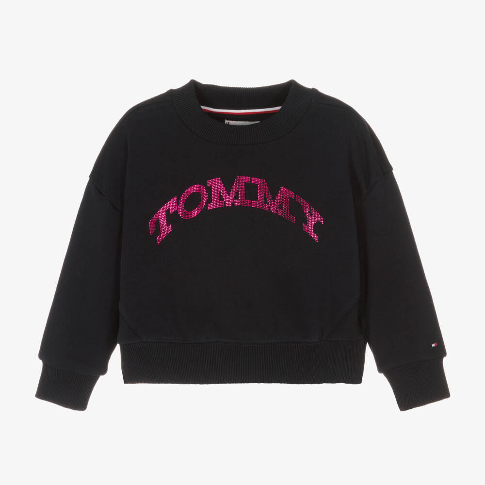 Tommy Hilfiger-Синий хлопковый свитшот для девочек | Childrensalon Outlet