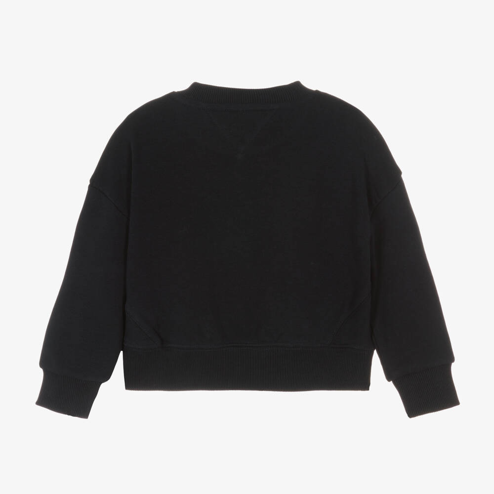 Tommy Hilfiger-Girls Blue Foil Logo Jumper | Childrensalon Outlet