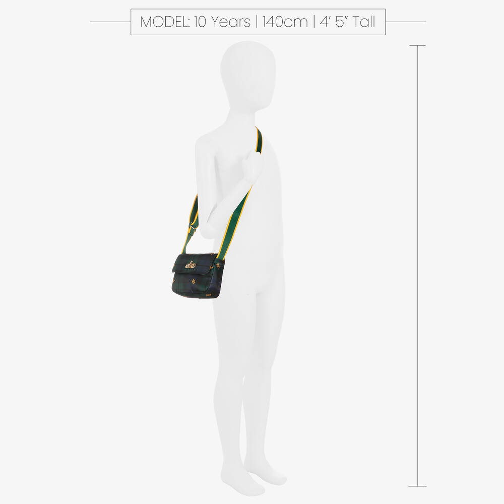 Tommy Hilfiger-Сине-зеленая сумка в клетку с монограммой (17см) | Childrensalon Outlet