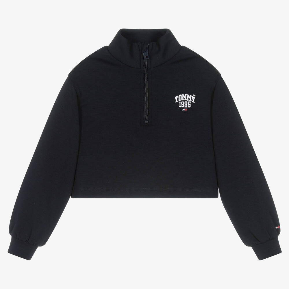 Tommy Hilfiger - Blaues Reißverschluss-Sweatshirt | Childrensalon