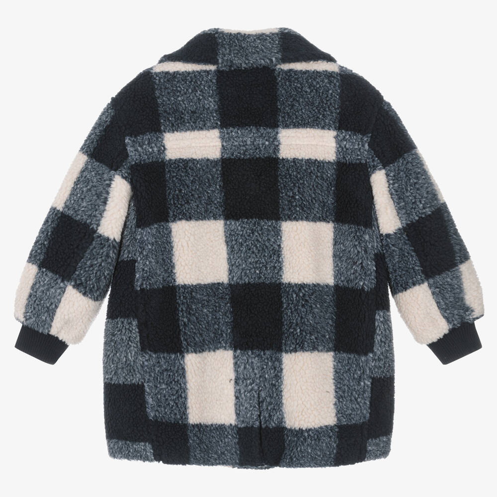 Tommy Hilfiger-Girls Blue & Ivory Gingham Check Coat | Childrensalon Outlet