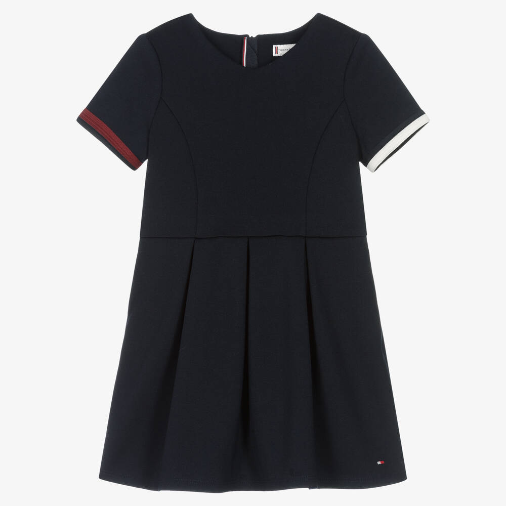 Tommy Hilfiger - Girls Blue Jersey Global Stripe Dress | Childrensalon