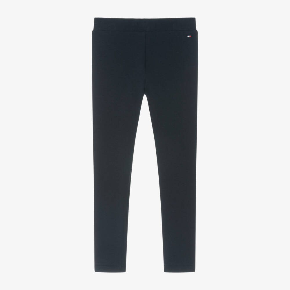 Tommy Hilfiger-Girls Blue Jersey Leggings | Childrensalon Outlet
