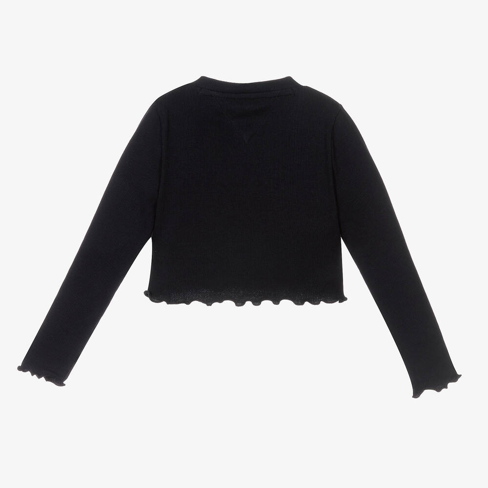 Tommy Hilfiger-Girls Blue Logo Cropped Top | Childrensalon Outlet