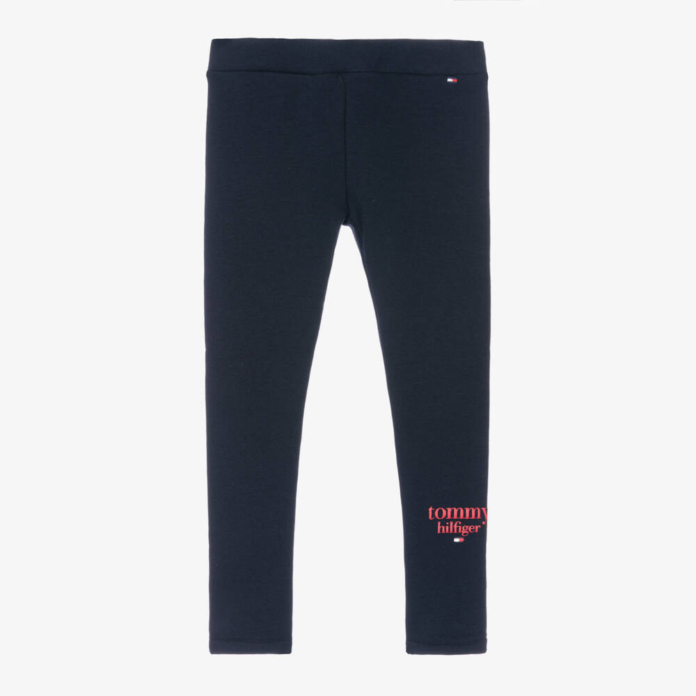 Tommy Hilfiger - Girls Blue Logo Leggings | Childrensalon