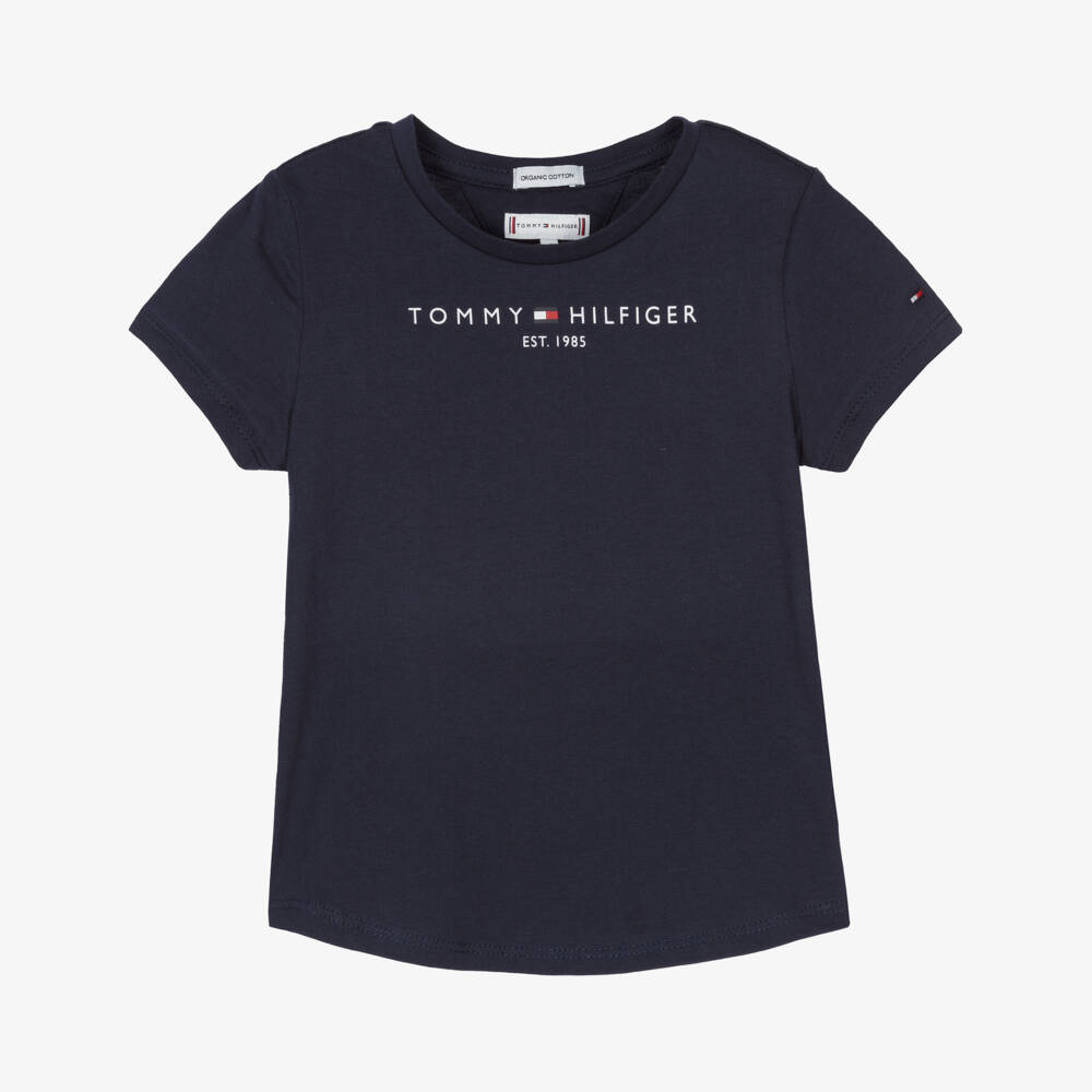 Tommy Hilfiger-Girls Blue Logo T-Shirt | Childrensalon Outlet