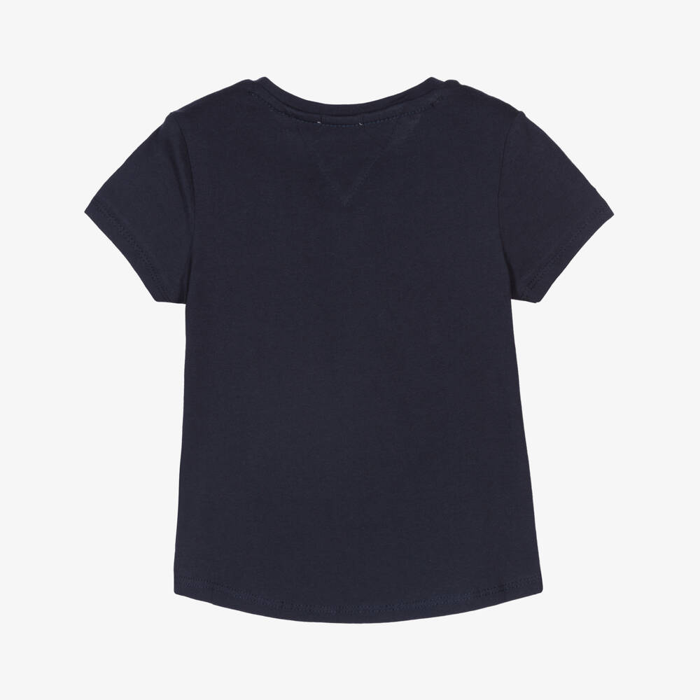 Tommy Hilfiger-Girls Blue Logo T-Shirt | Childrensalon Outlet
