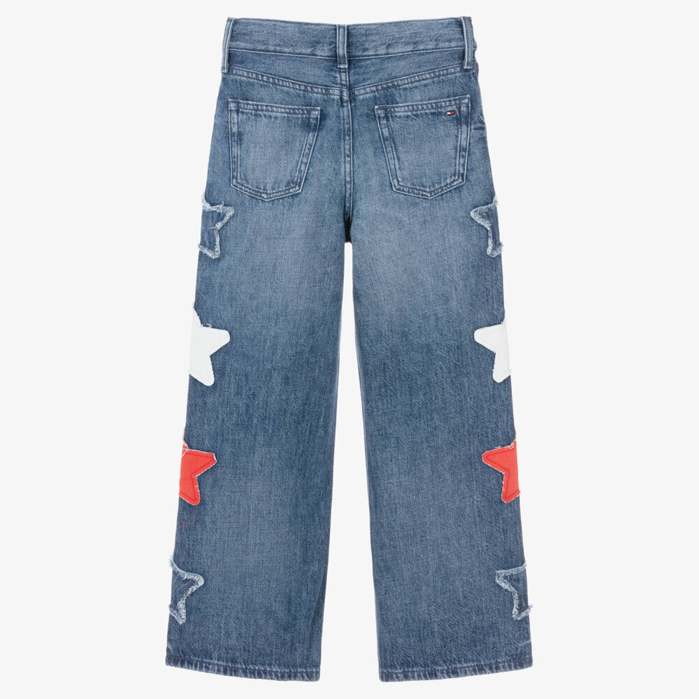 Tommy Hilfiger-Girls Blue Mabel Wide-Leg Jeans | Childrensalon Outlet