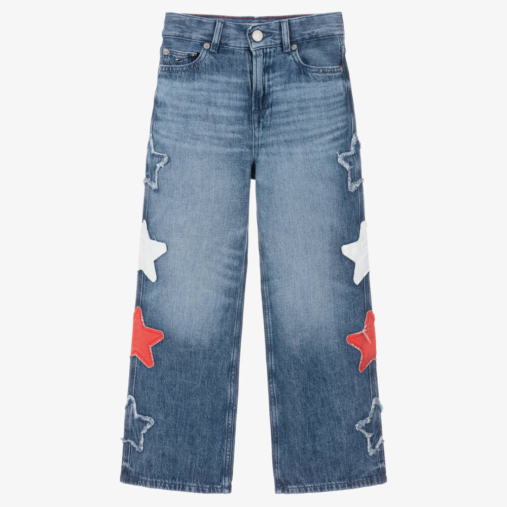 Tommy Hilfiger-Girls Blue Mabel Wide-Leg Jeans | Childrensalon Outlet