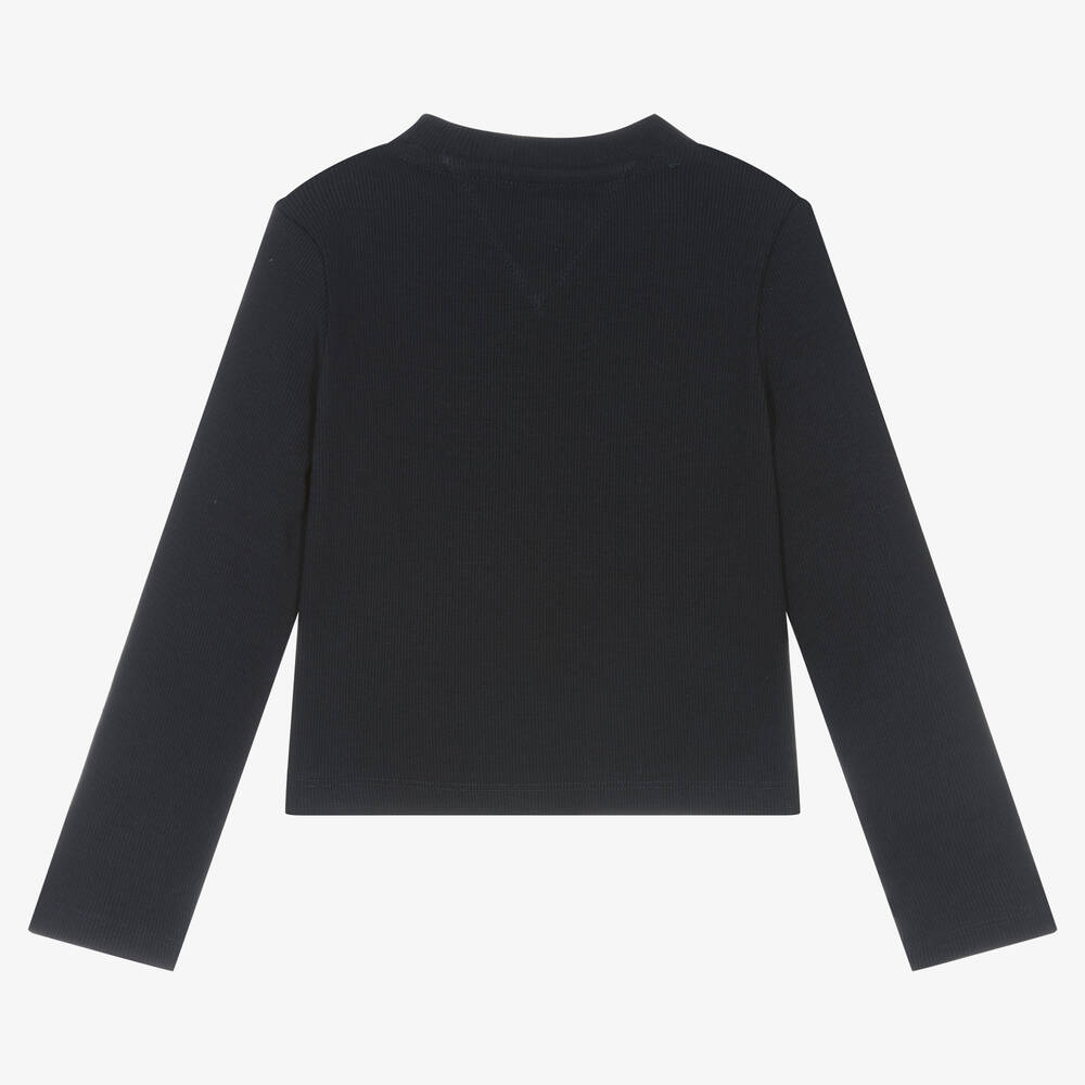 Tommy Hilfiger-Синий укороченный топ в рубчик | Childrensalon Outlet