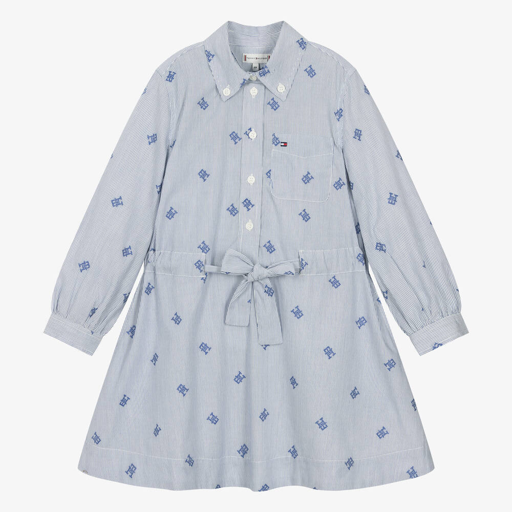 Robe chemise bleue ray e fille