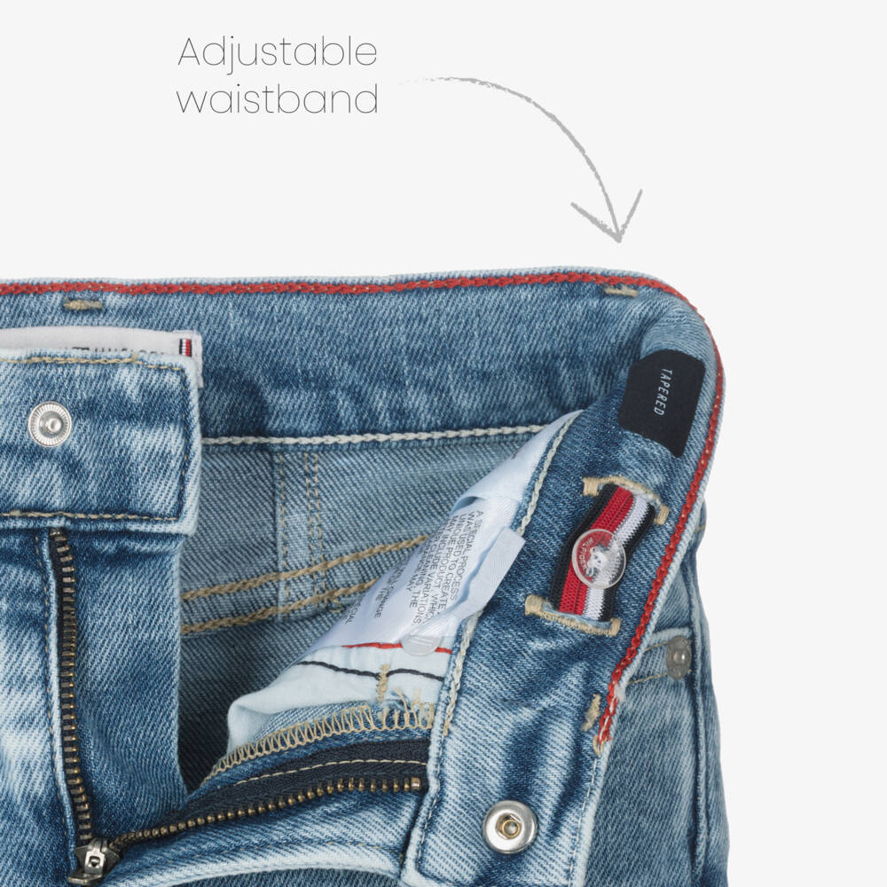 Tommy Hilfiger-Girls Blue Tapered Denim Jeans | Childrensalon Outlet