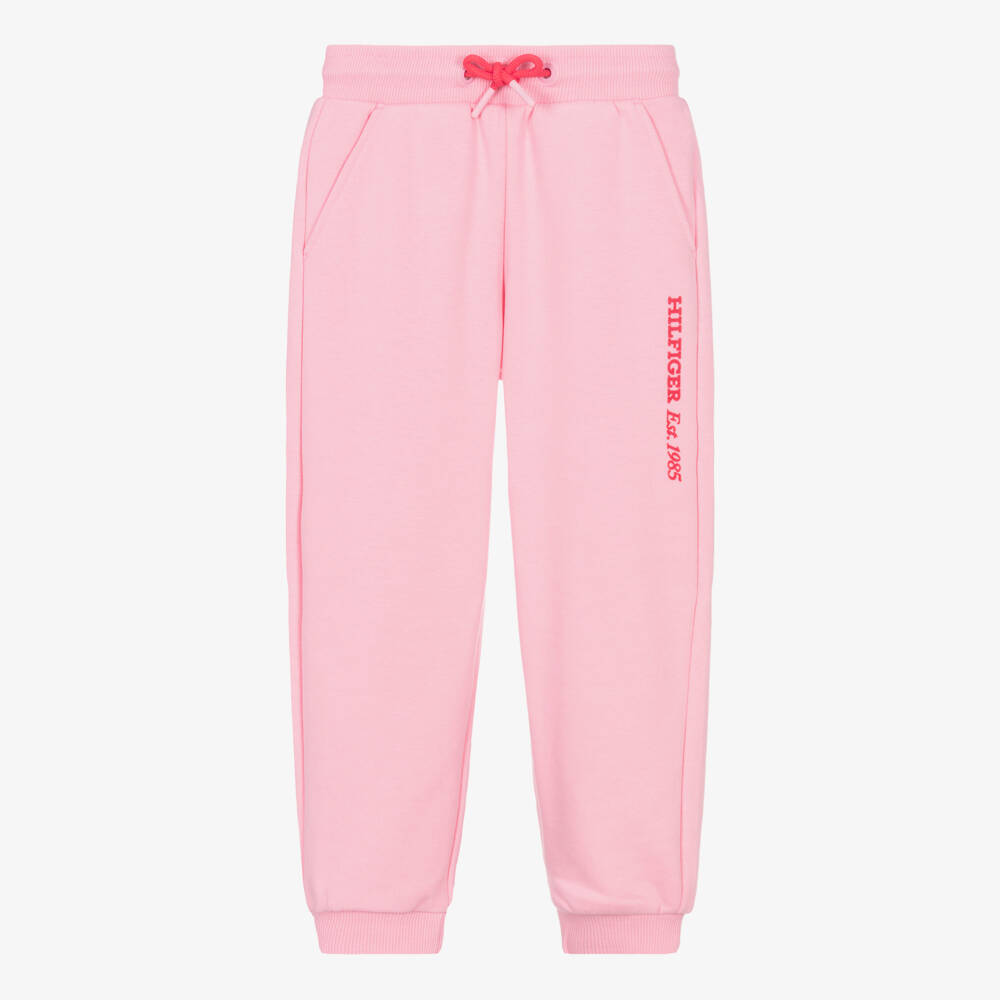 Tommy Hilfiger-بنطلون رياضي للبنات بلون وردي فاتح مع شعار | Childrensalon Outlet