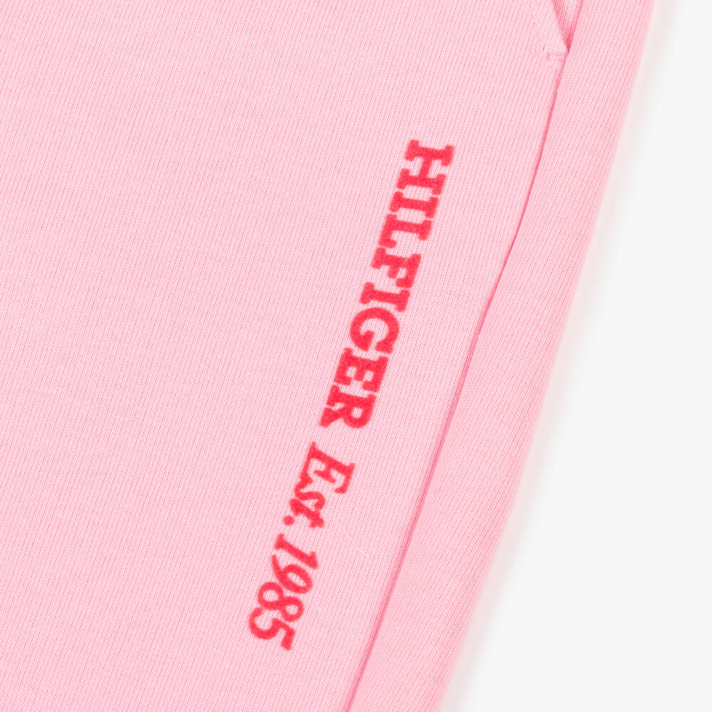 Tommy Hilfiger-بنطلون رياضي للبنات بلون وردي فاتح مع شعار | Childrensalon Outlet