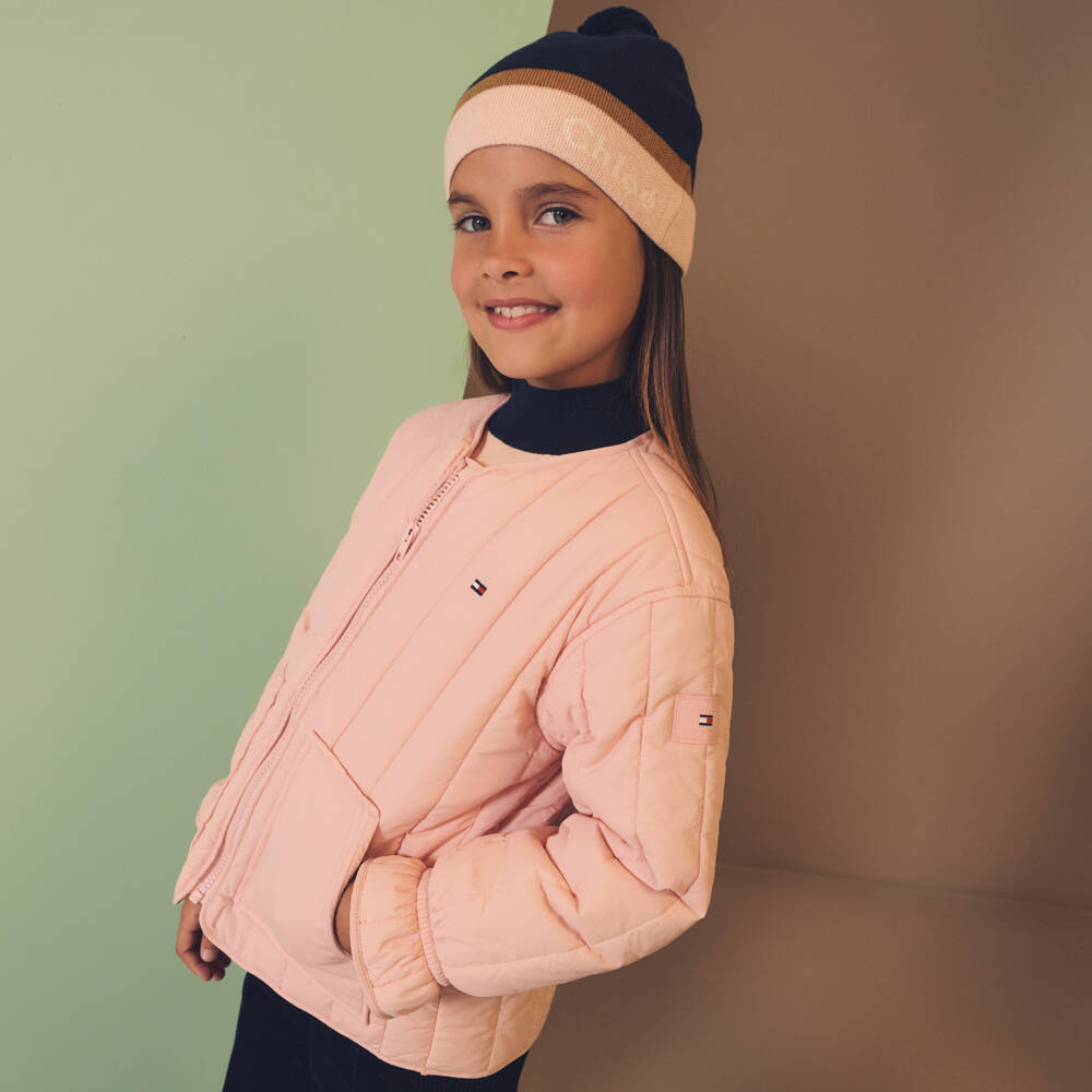 Tommy Hilfiger-Girls Blush Quilted Coat | Childrensalon Outlet