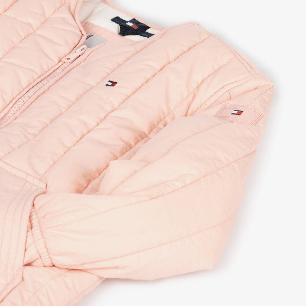 Tommy Hilfiger-Girls Blush Quilted Coat | Childrensalon Outlet