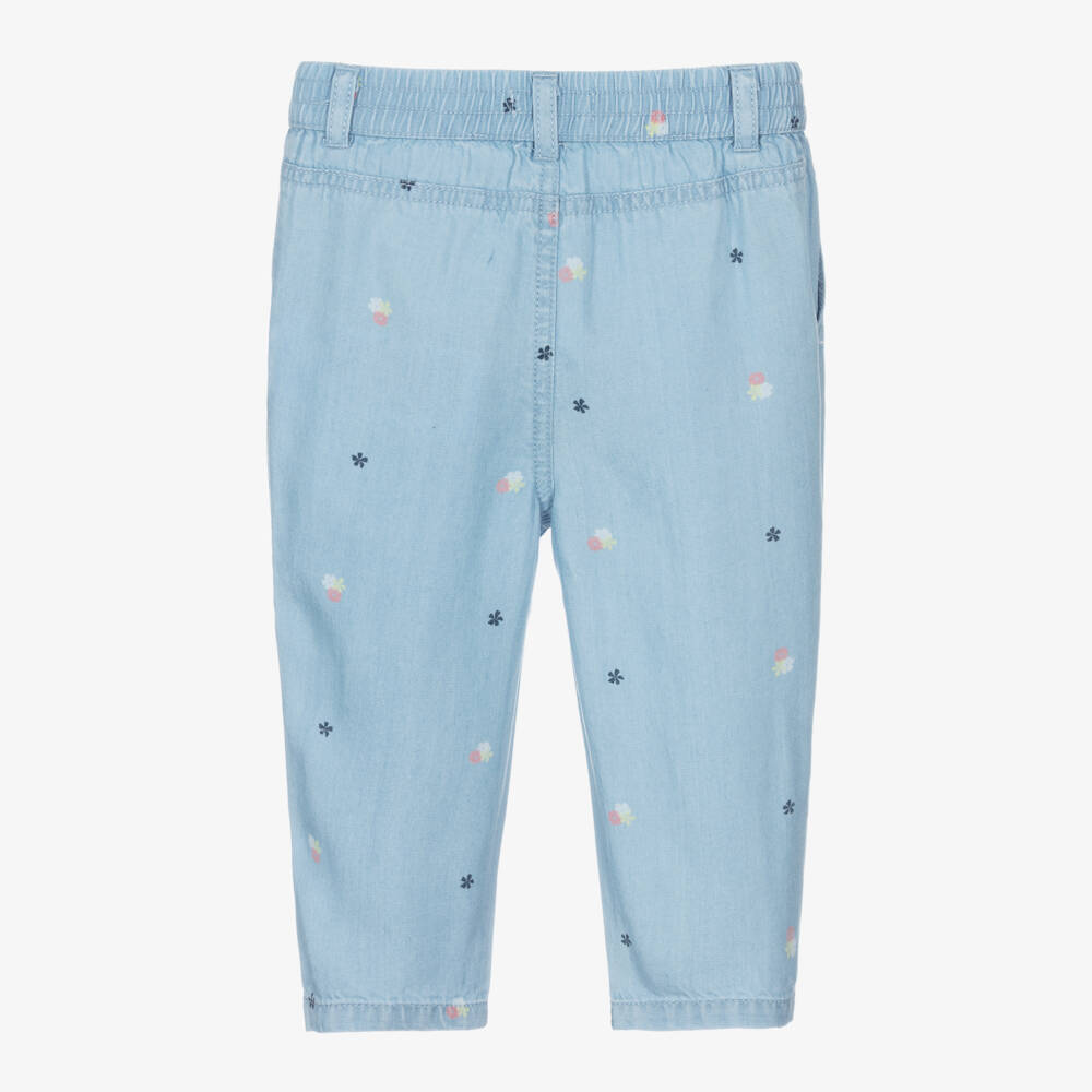 Tommy Hilfiger-Girls Chambray Floral Trousers | Childrensalon Outlet