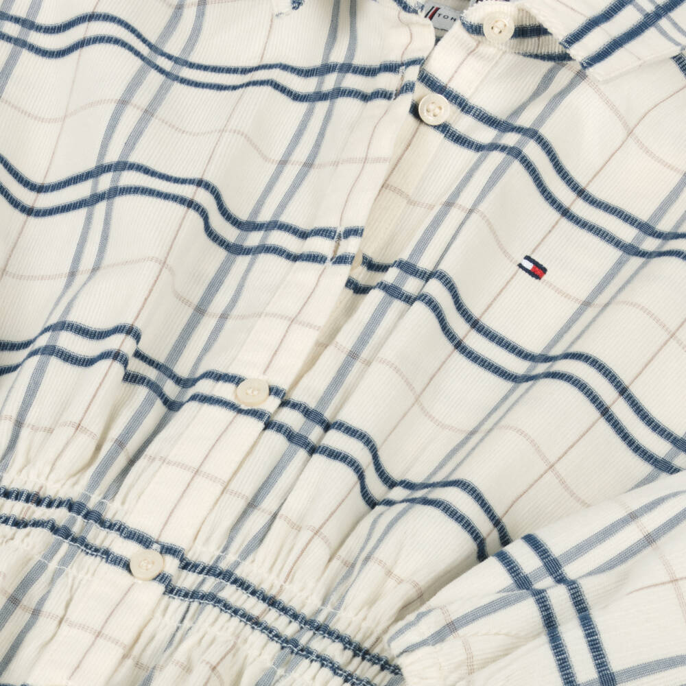 Tommy Hilfiger-Girls Checkered Ivory Cord Dress | Childrensalon Outlet