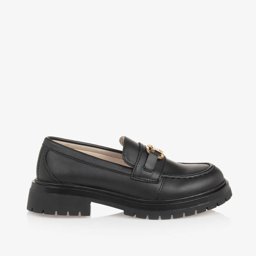 Tommy Hilfiger-حذاء لوفر جلد صناعي لون أسود للبنات | Childrensalon Outlet