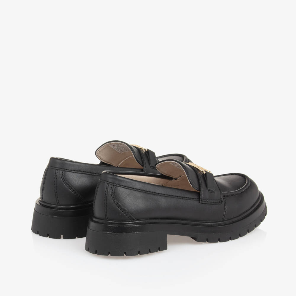 Tommy Hilfiger-حذاء لوفر جلد صناعي لون أسود للبنات | Childrensalon Outlet