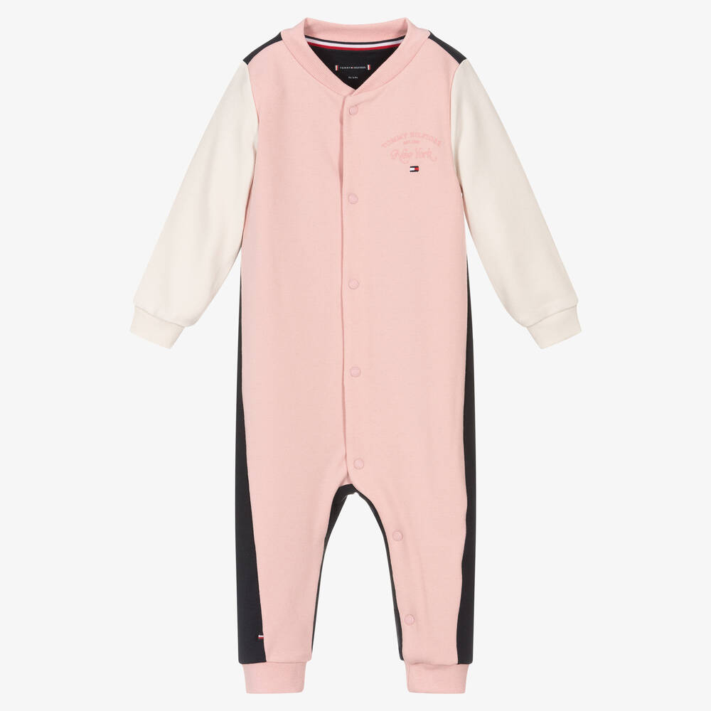 Tommy Hilfiger - بِدلة أوفرول مودال جيرسي بألوان بلوك للمولودات | Childrensalon