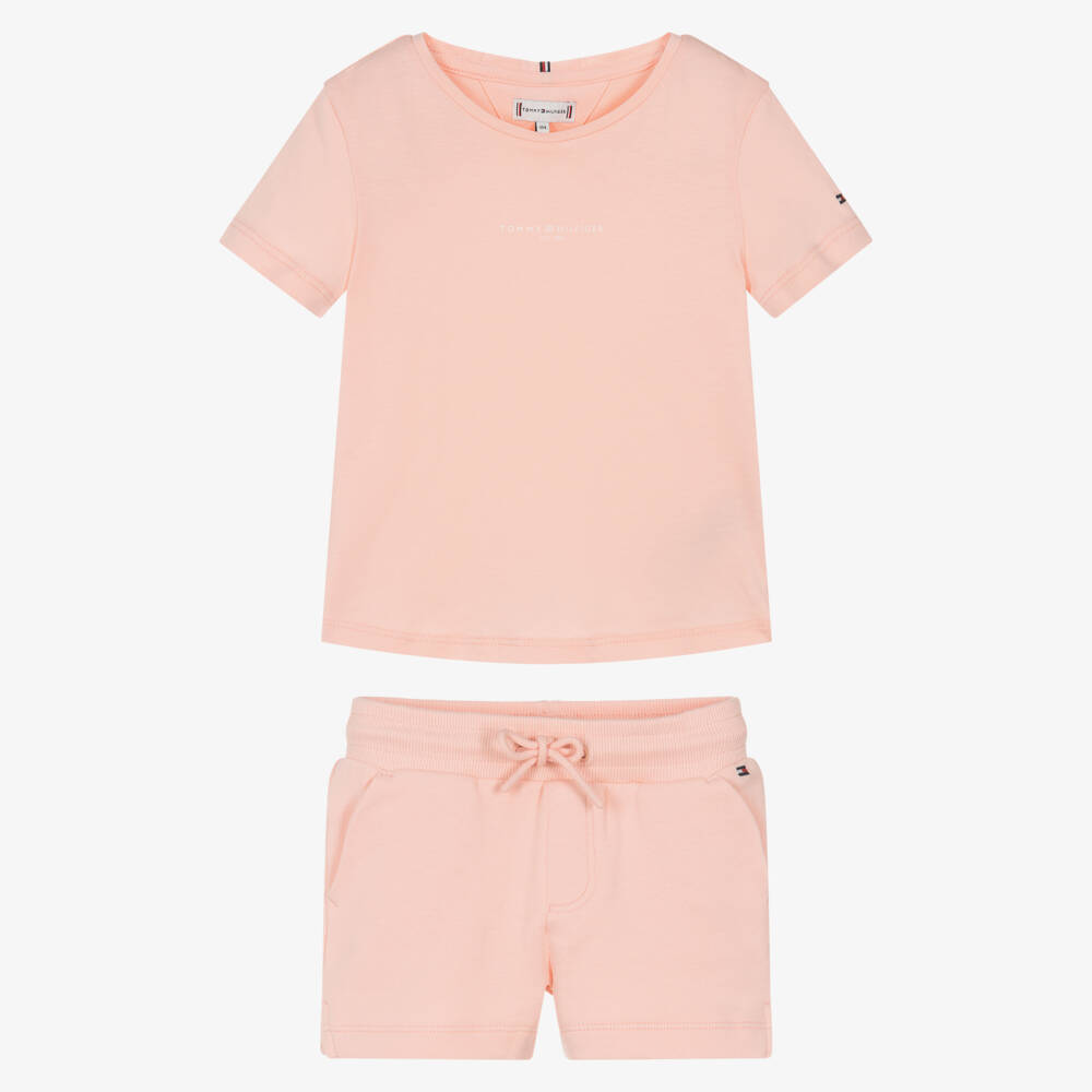 Tommy Hilfiger-Girls Coral Cotton Tee & Shorts Pair | Childrensalon Outlet