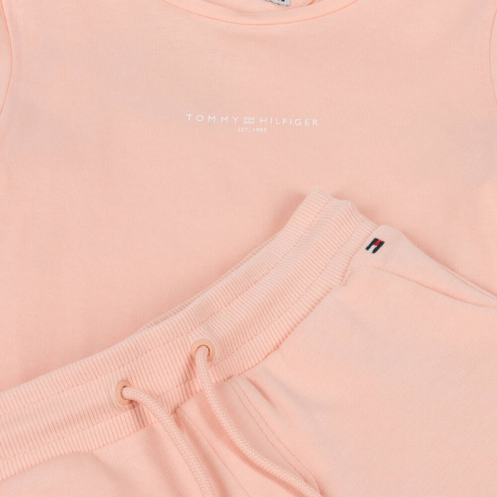 Tommy Hilfiger-Girls Coral Cotton Tee & Shorts Pair | Childrensalon Outlet