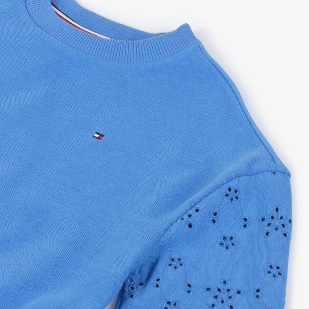 Tommy Hilfiger-Свитшот с цветочным узором василькового цвета для девочек | Childrensalon Outlet