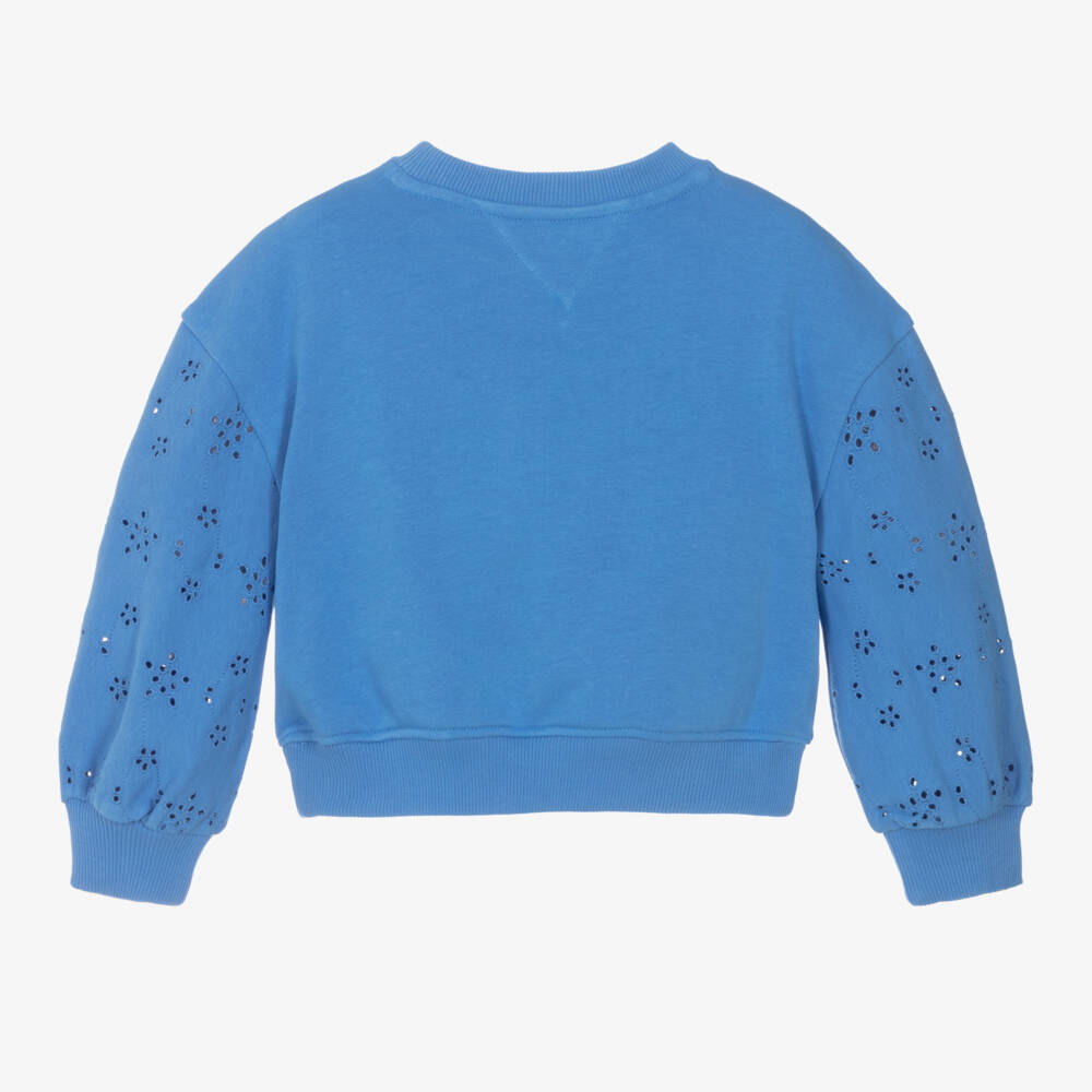 Tommy Hilfiger-Свитшот с цветочным узором василькового цвета для девочек | Childrensalon Outlet