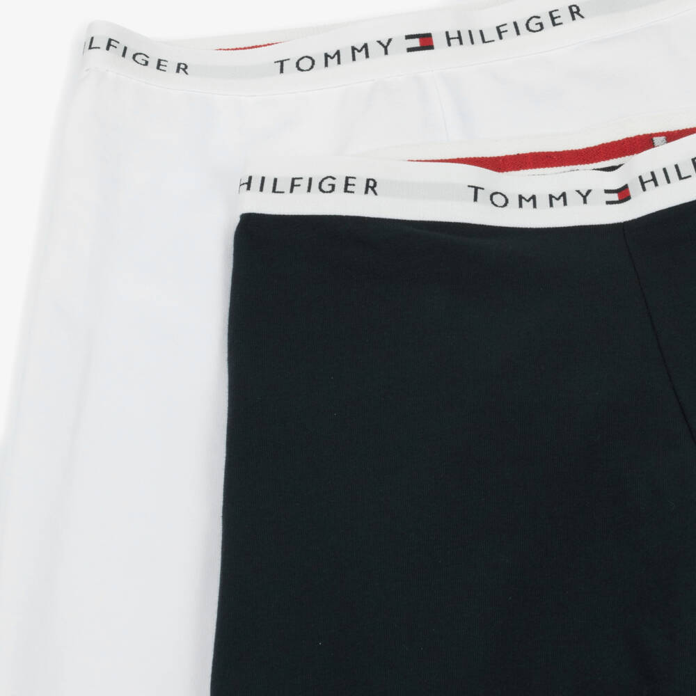 Tommy Hilfiger-Girls Cotton Duo: White & Navy Leggings | Childrensalon Outlet
