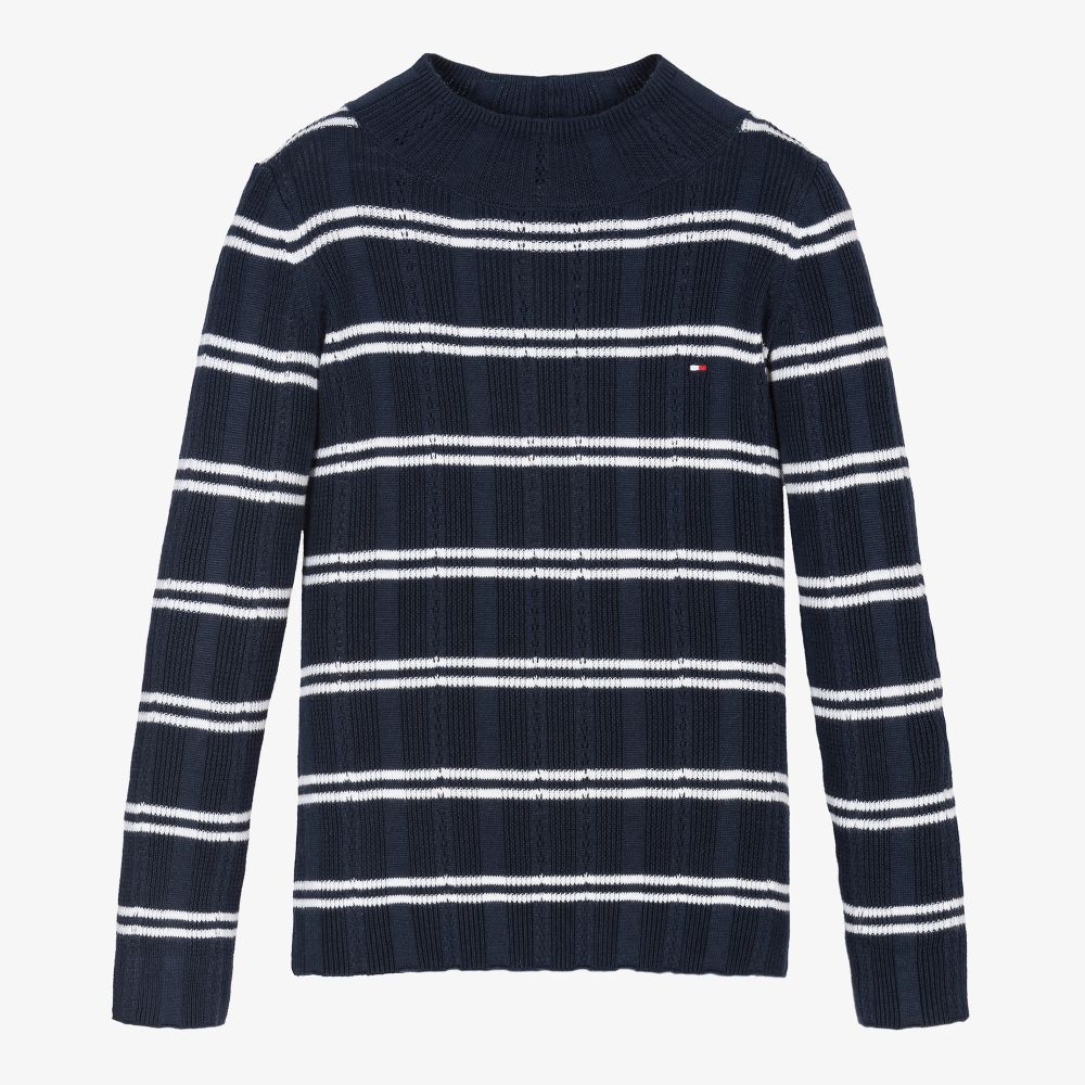 Tommy Hilfiger-Girls Cotton Knit Turtle Neck  | Childrensalon Outlet