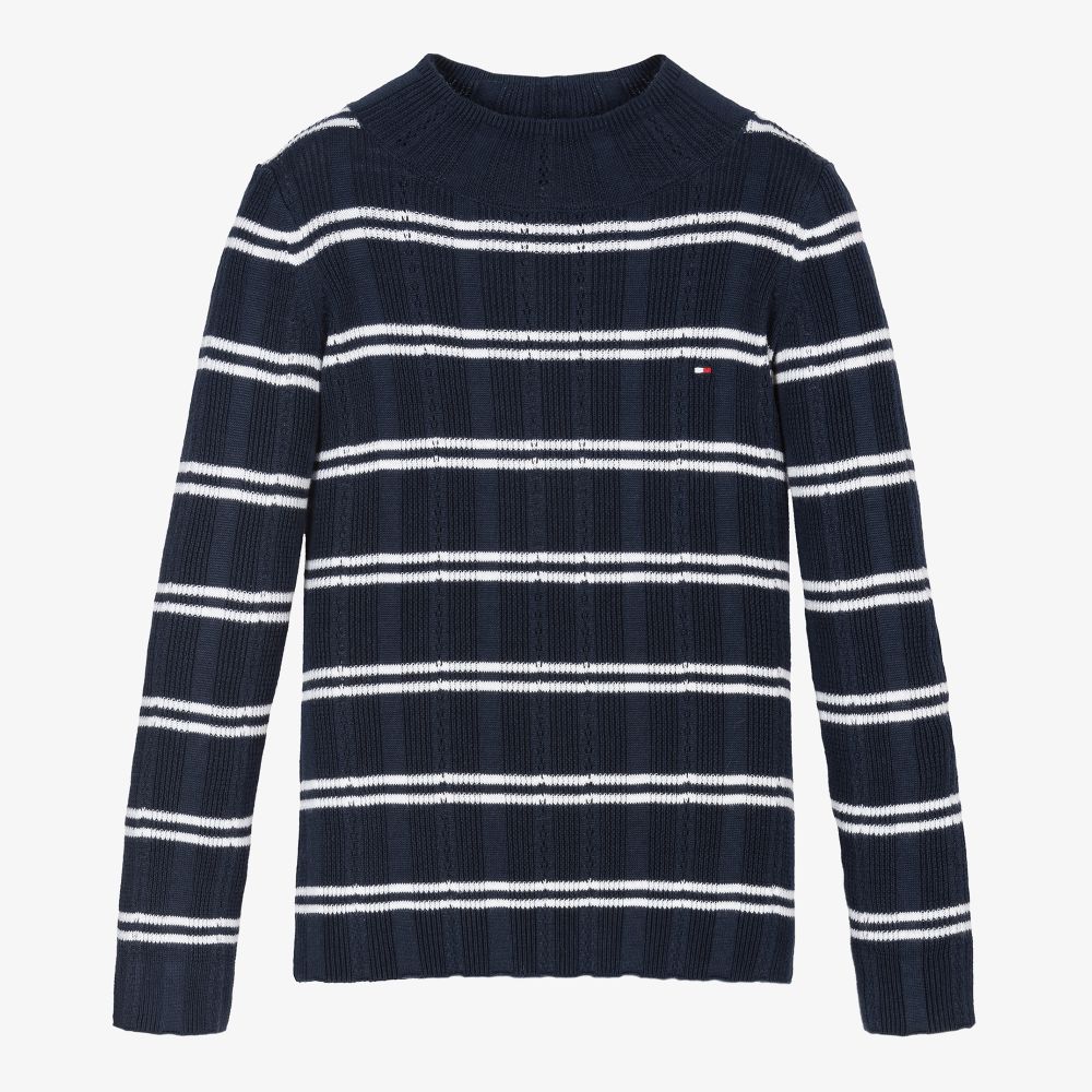 Tommy Hilfiger - Girls Cotton Knit Turtle Neck  | Childrensalon