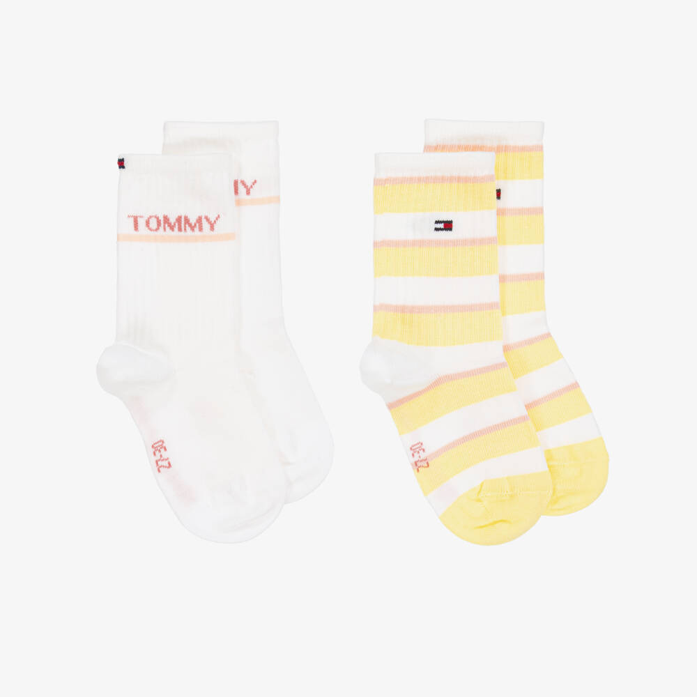 Tommy Hilfiger-Girls Cotton Striped Socks Duo | Childrensalon Outlet