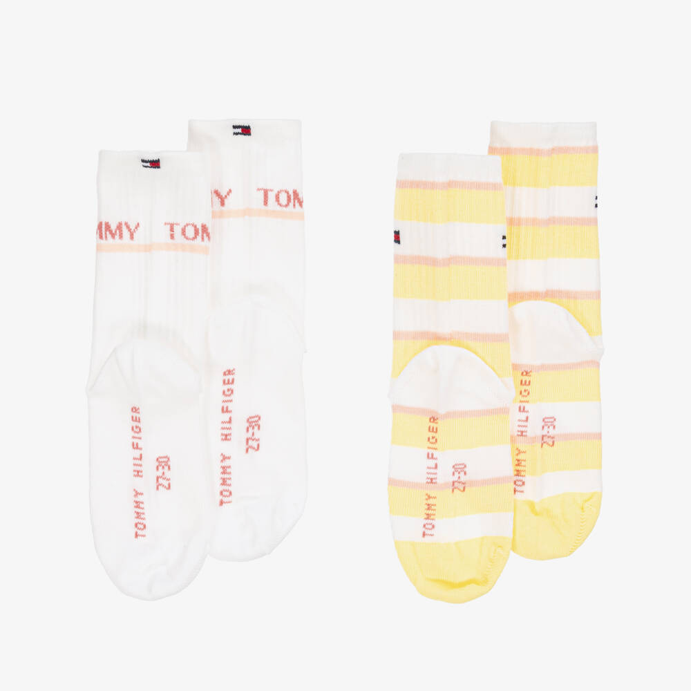 Tommy Hilfiger-Girls Cotton Striped Socks Duo | Childrensalon Outlet
