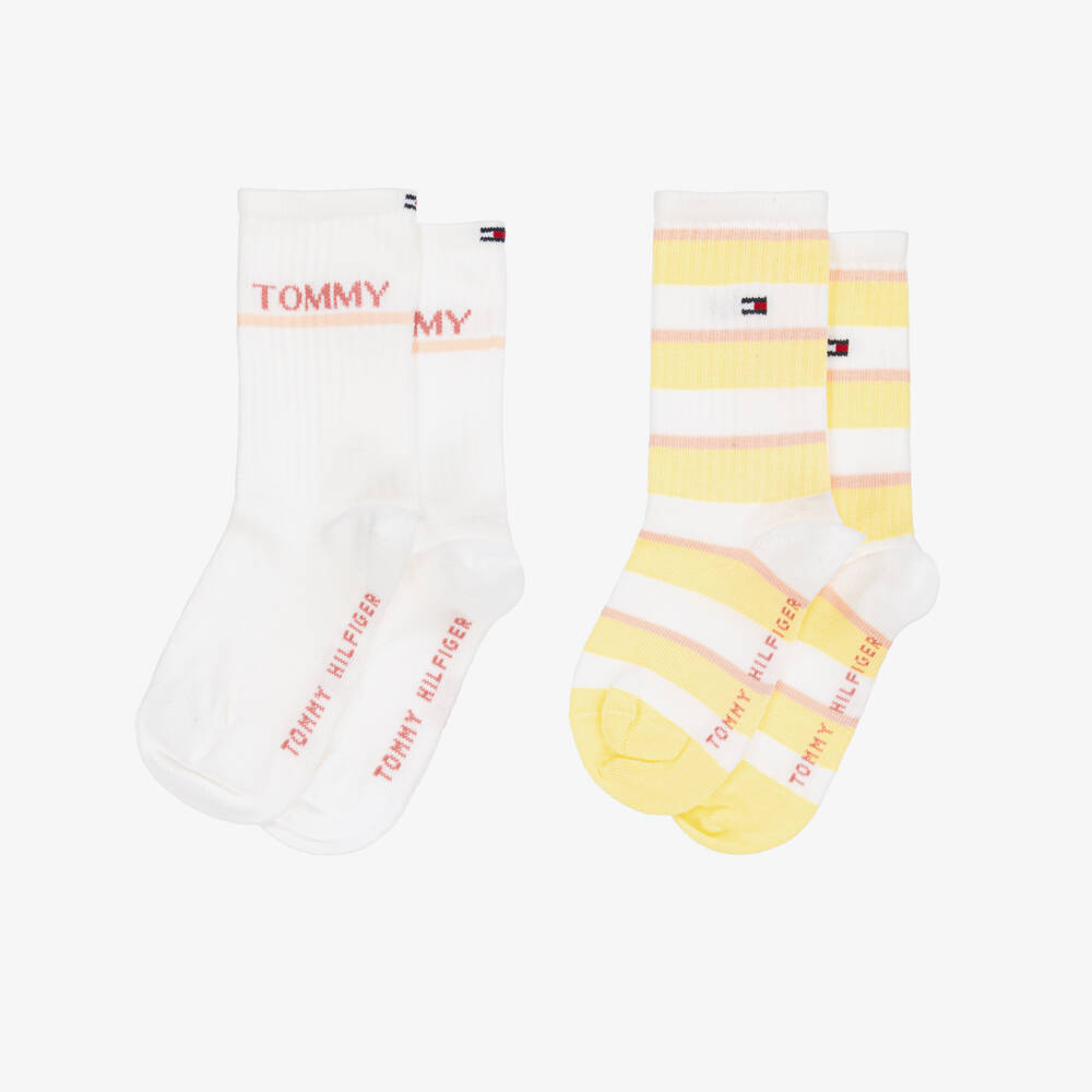 Tommy Hilfiger-Girls Cotton Striped Socks Duo | Childrensalon Outlet
