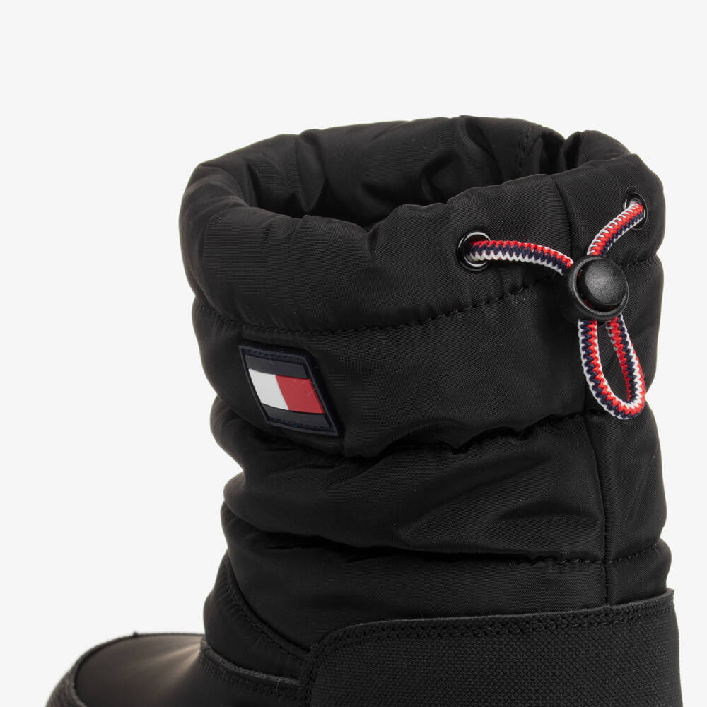 Tommy Hilfiger-Girls Cozy Black Snow Booties | Childrensalon Outlet