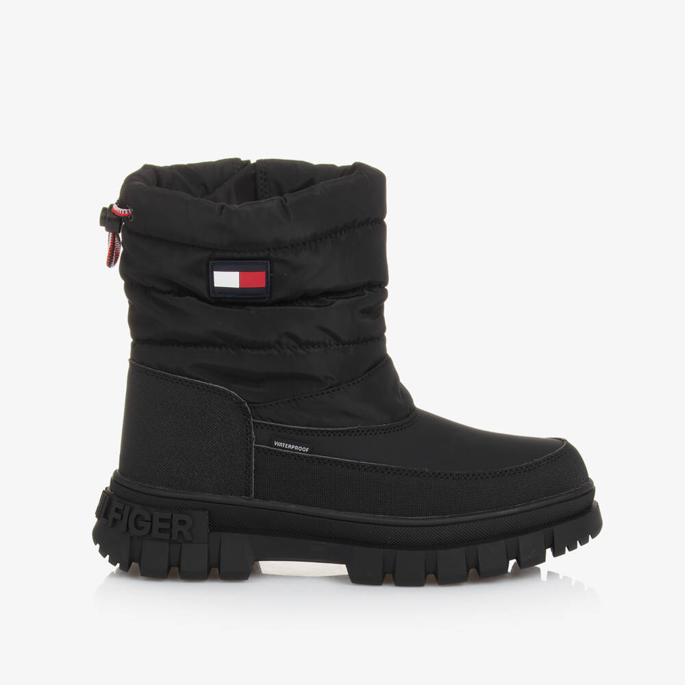 Tommy Hilfiger-Girls Cozy Black Snow Booties | Childrensalon Outlet