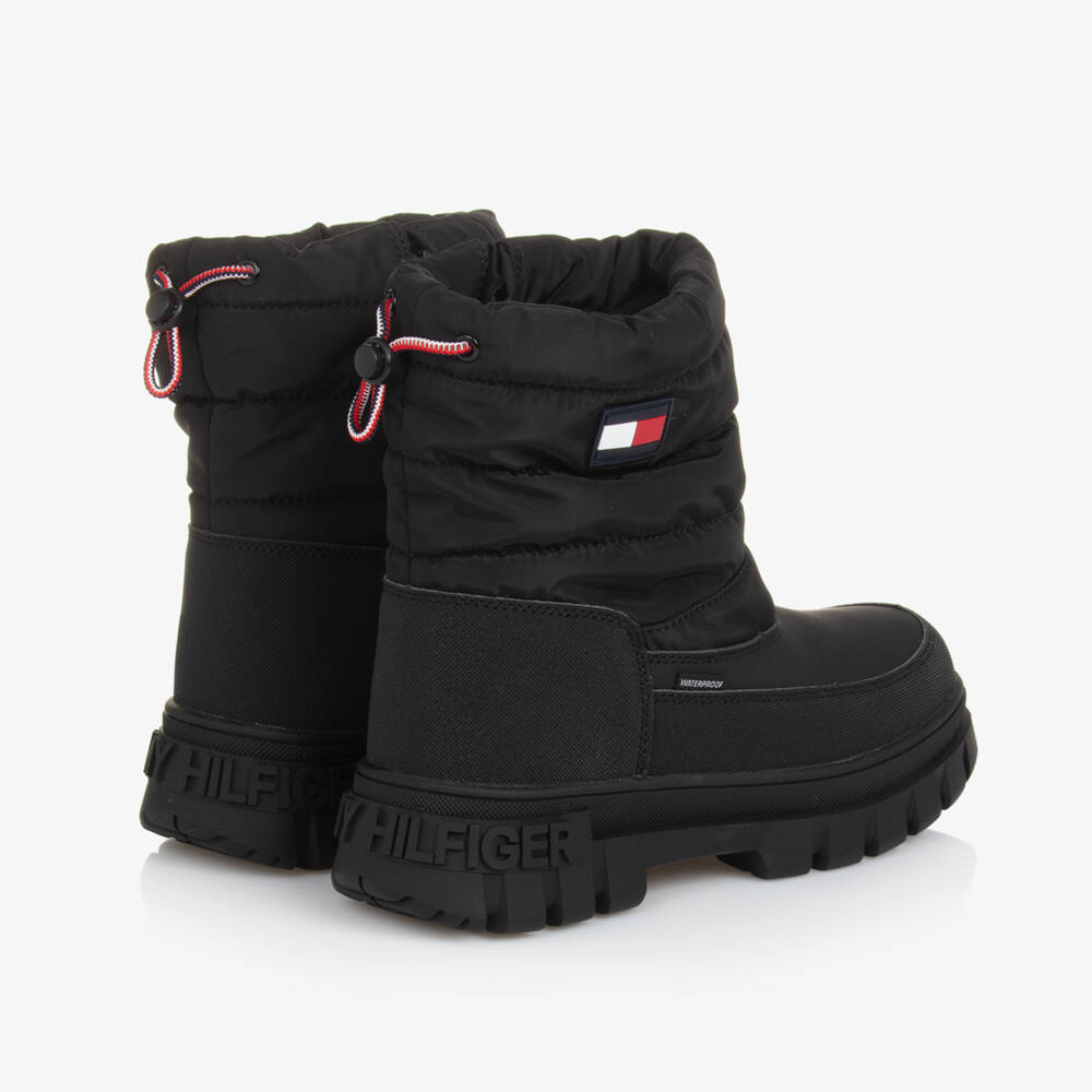 Tommy Hilfiger-Girls Cozy Black Snow Booties | Childrensalon Outlet
