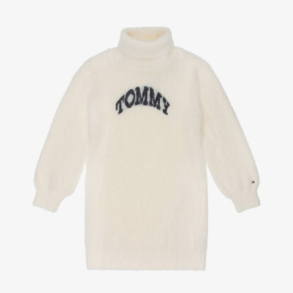 Tommy Hilfiger-Girls Cozy Ivory Knit Frock | Childrensalon Outlet