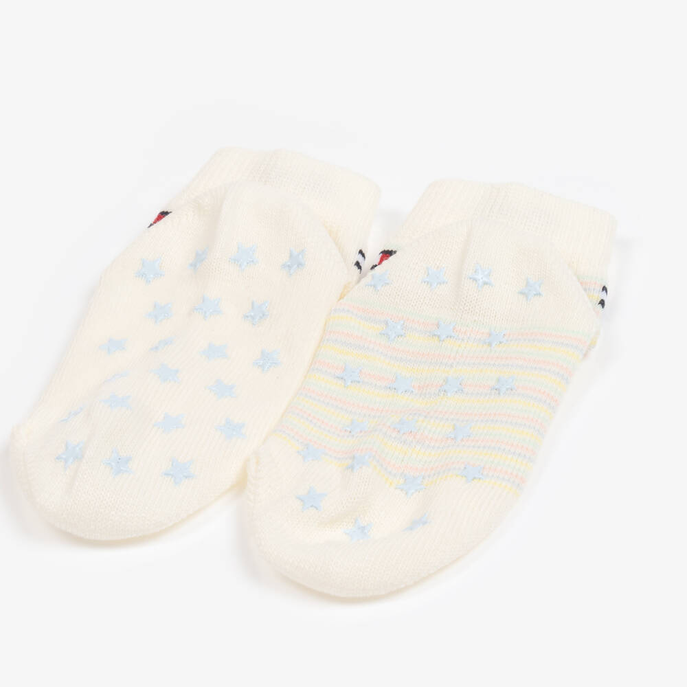 Tommy Hilfiger-Girls' Cozy Ivory Stripe Socks Duo | Childrensalon Outlet
