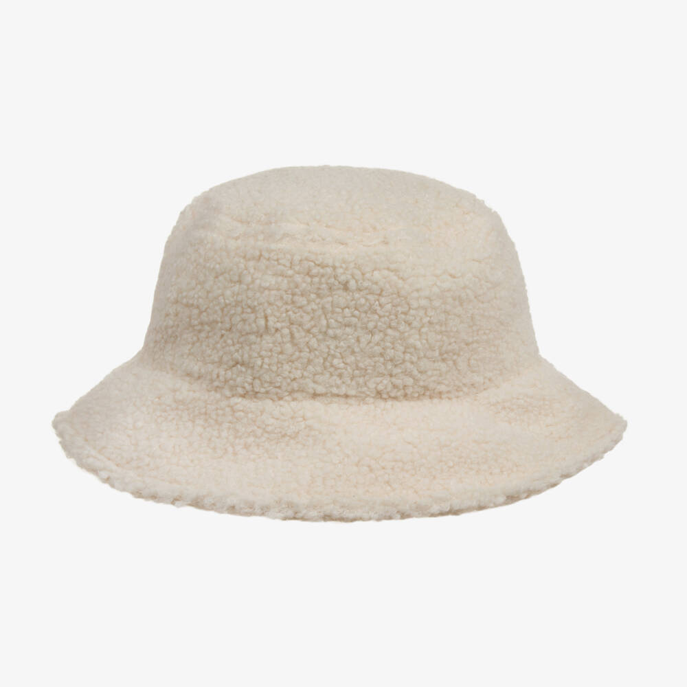 Tommy Hilfiger-Girls Cream Fleece Bucket Hat | Childrensalon Outlet