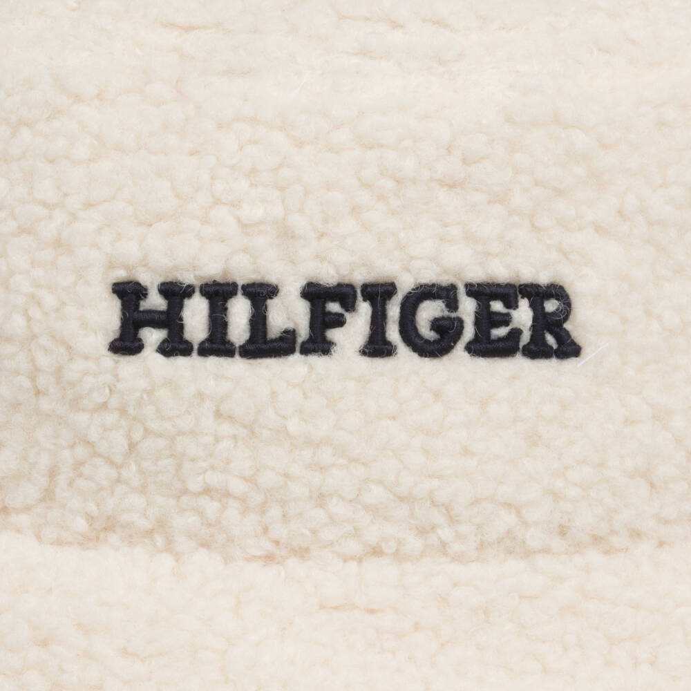 Tommy Hilfiger-Girls Cream Fleece Bucket Hat | Childrensalon Outlet
